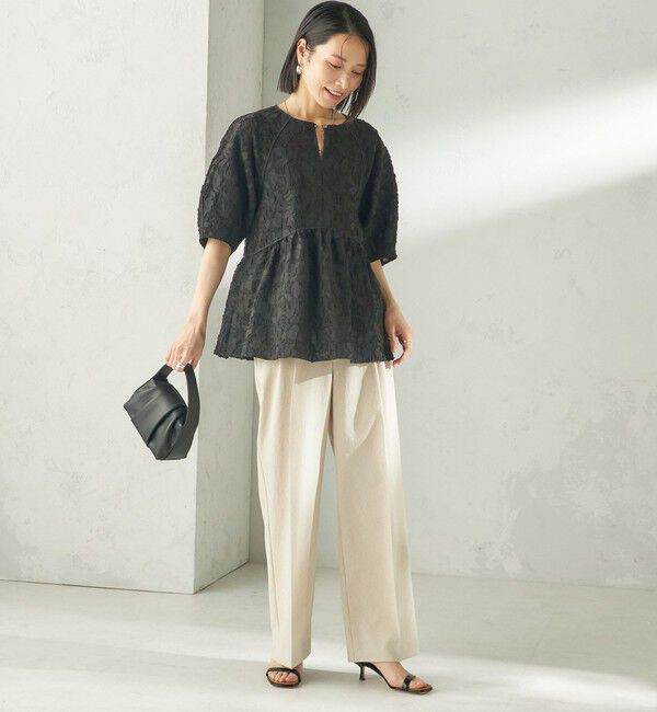 SHIPS for women「《予約》〈手洗い可能〉ジャカード ペプラム ブラウス」|シャツ・ブラウス|