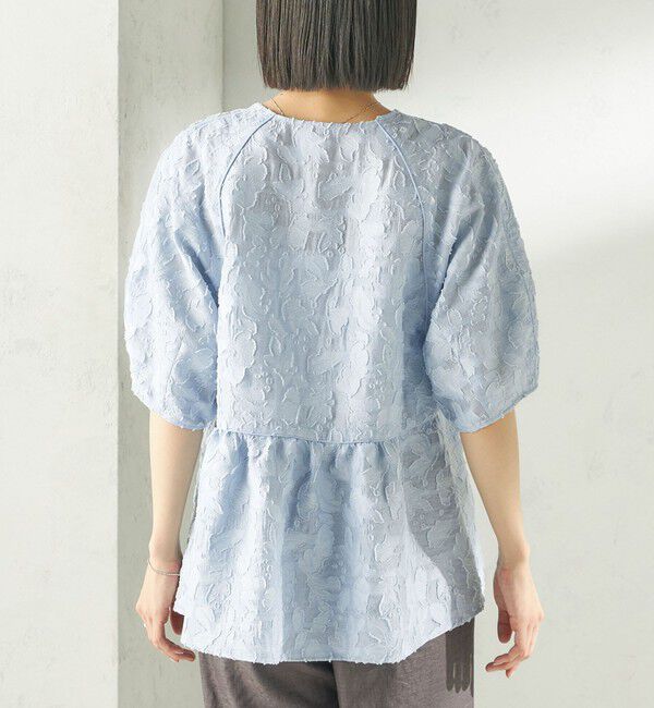 SHIPS for women「《予約》〈手洗い可能〉ジャカード ペプラム ブラウス」|シャツ・ブラウス|