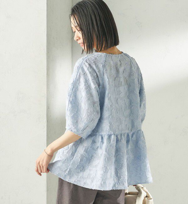 SHIPS for women「《予約》〈手洗い可能〉ジャカード ペプラム ブラウス」|シャツ・ブラウス|