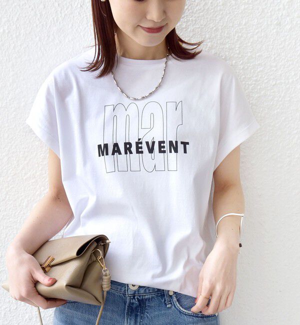 SHIPS for women「《予約》メルティ コットン プリント ロゴ ショート スリーブ Tシャツ」|Tシャツ・カットソー|