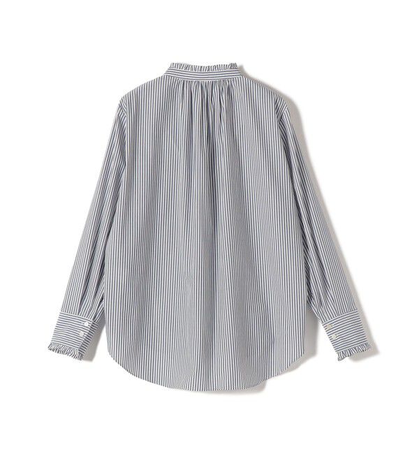 SHIPS for women「《予約》〈手洗い可能〉パール モチーフ ボタン フリル ブラウス」|シャツ・ブラウス|