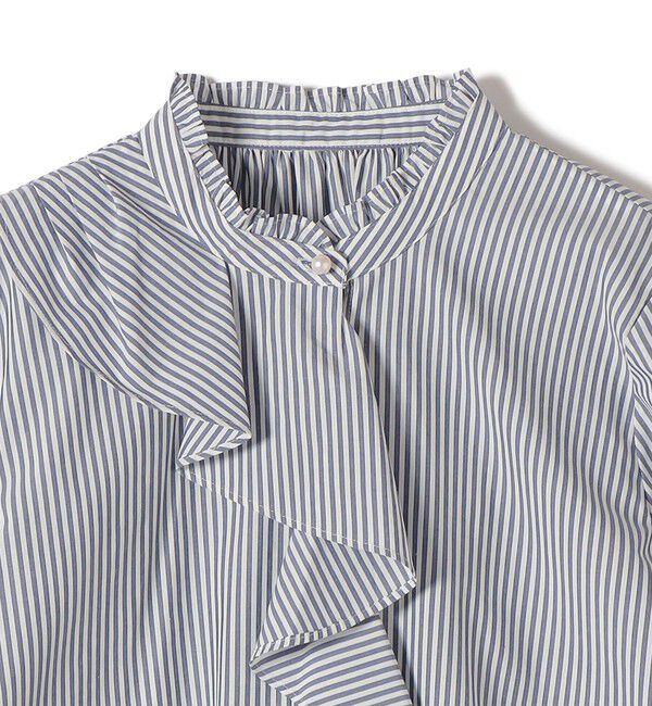 SHIPS for women「《予約》〈手洗い可能〉パール モチーフ ボタン フリル ブラウス」|シャツ・ブラウス|