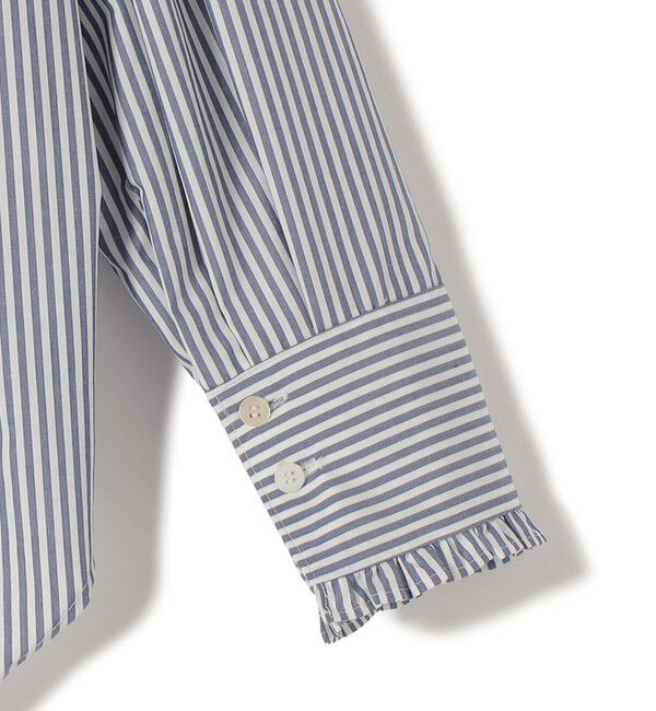 SHIPS for women「《予約》〈手洗い可能〉パール モチーフ ボタン フリル ブラウス」|シャツ・ブラウス|