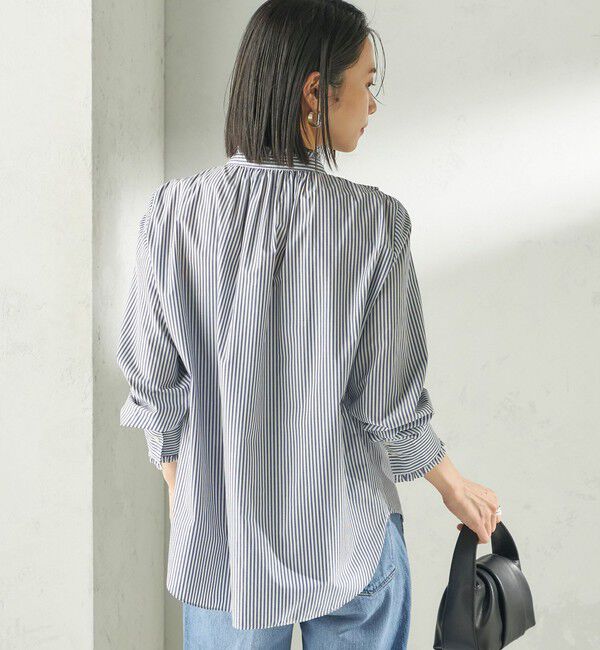 SHIPS for women「《予約》〈手洗い可能〉パール モチーフ ボタン フリル ブラウス」|シャツ・ブラウス|