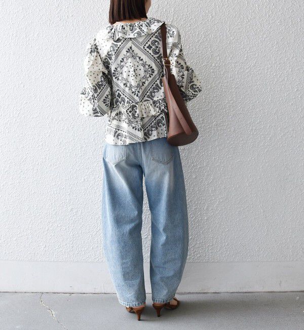 SHIPS any「《予約》SHIPS any:〈洗濯機可能〉バンダナ プリント カシュクール フリル ブラウス」|シャツ・ブラウス|