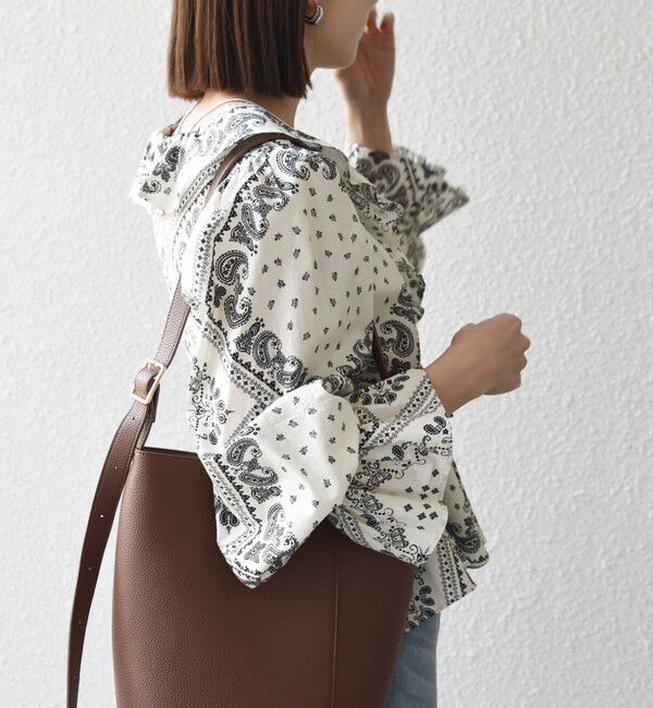 SHIPS any「《予約》SHIPS any:〈洗濯機可能〉バンダナ プリント カシュクール フリル ブラウス」|シャツ・ブラウス|