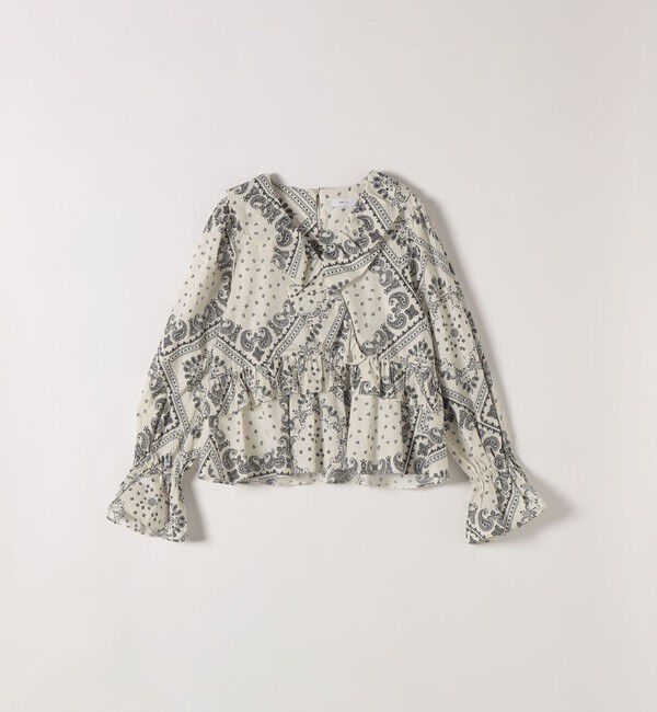 SHIPS any「《予約》SHIPS any:〈洗濯機可能〉バンダナ プリント カシュクール フリル ブラウス」|シャツ・ブラウス|