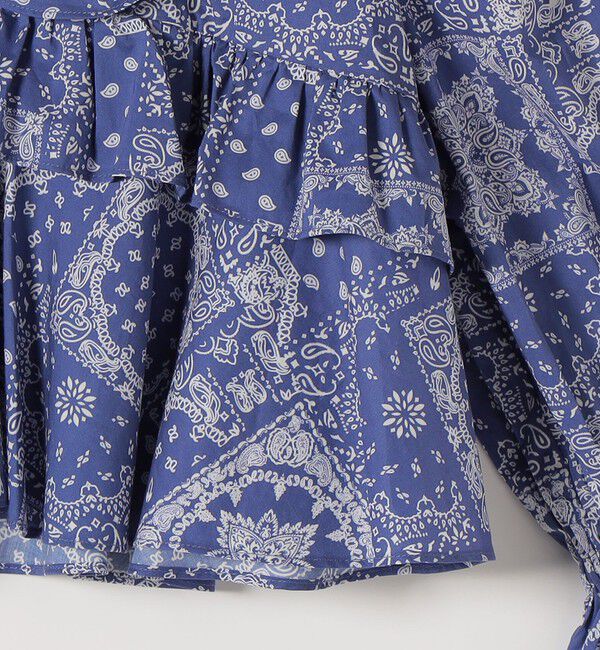 SHIPS any「《予約》SHIPS any:〈洗濯機可能〉バンダナ プリント カシュクール フリル ブラウス」|シャツ・ブラウス|