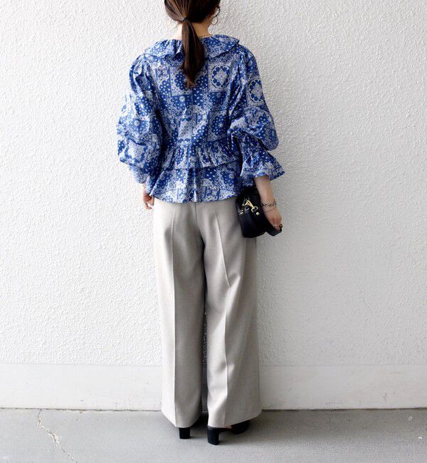 SHIPS any「《予約》SHIPS any:〈洗濯機可能〉バンダナ プリント カシュクール フリル ブラウス」|シャツ・ブラウス|