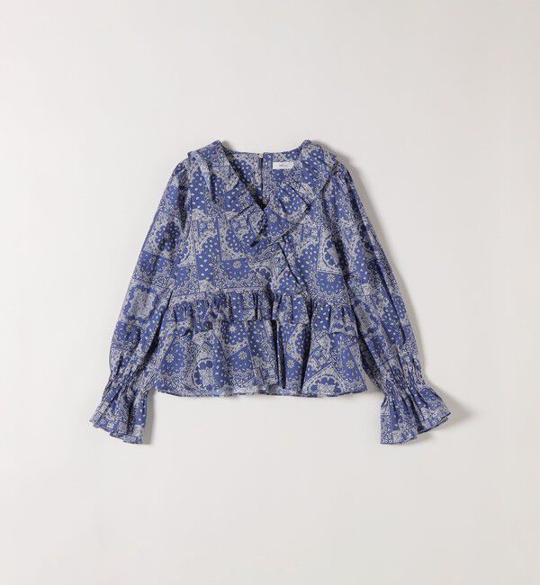 SHIPS any「《予約》SHIPS any:〈洗濯機可能〉バンダナ プリント カシュクール フリル ブラウス」|シャツ・ブラウス|