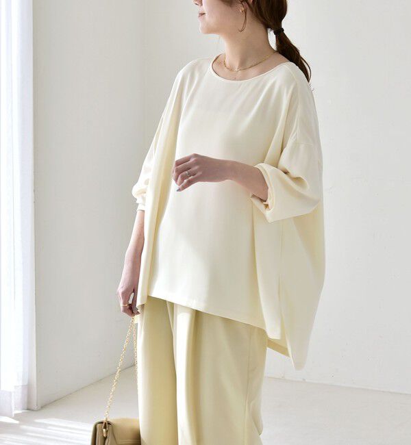quaranciel「《予約》quaranciel:〈洗濯機可能〉ジョーゼット T ブラウス」|シャツ・ブラウス|ナチュラル