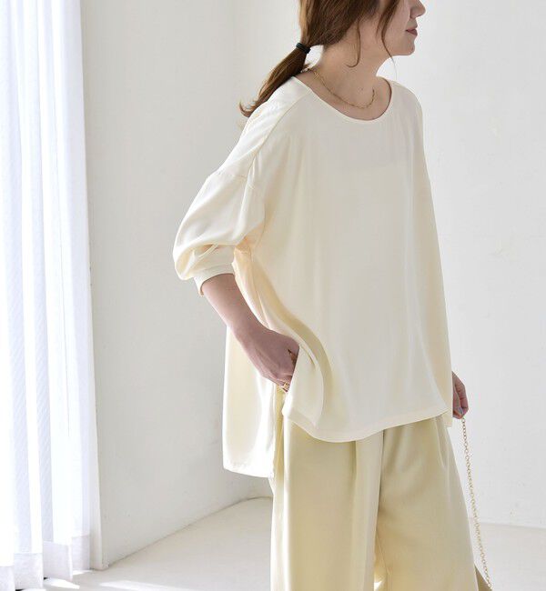 quaranciel「《予約》quaranciel:〈洗濯機可能〉ジョーゼット T ブラウス」|シャツ・ブラウス|