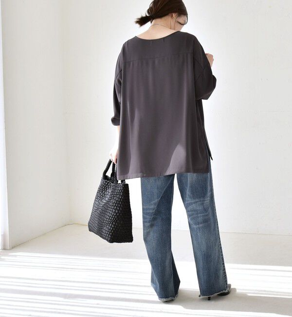 quaranciel「《予約》quaranciel:〈洗濯機可能〉ジョーゼット T ブラウス」|シャツ・ブラウス|