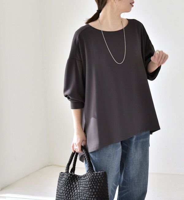 quaranciel「《予約》quaranciel:〈洗濯機可能〉ジョーゼット T ブラウス」|シャツ・ブラウス|