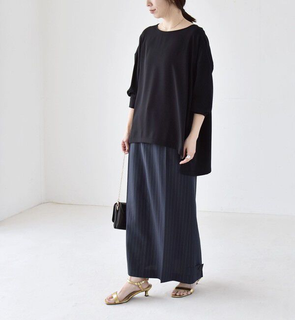 quaranciel「《予約》quaranciel:〈洗濯機可能〉ジョーゼット T ブラウス」|シャツ・ブラウス|