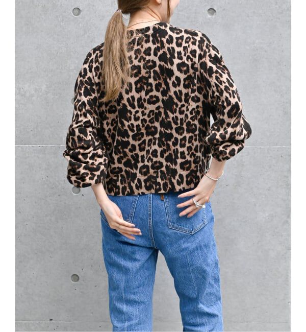 追加3 レオパード プリントクルーネックカーディガン（OUTDOOR