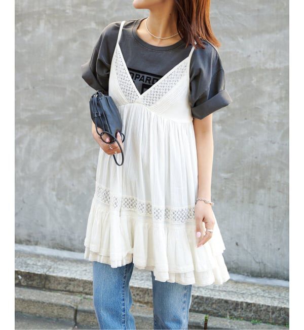 OUTDOOR PRODUCTS Usual Things「≪予約 追加≫コットンレーストリムキャミソール」|キャミソール|