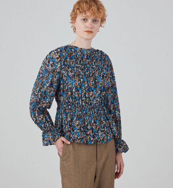 SOULEIADO「コットンプリント シャーリングブラウス」|シャツ・ブラウス|