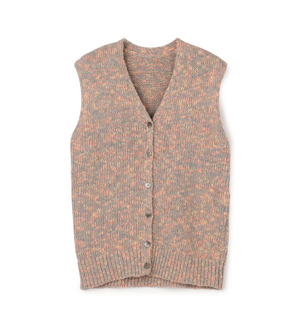 BACCA「コットンメランジェ Vネックベスト」|ニット・セーター|14 グレー系