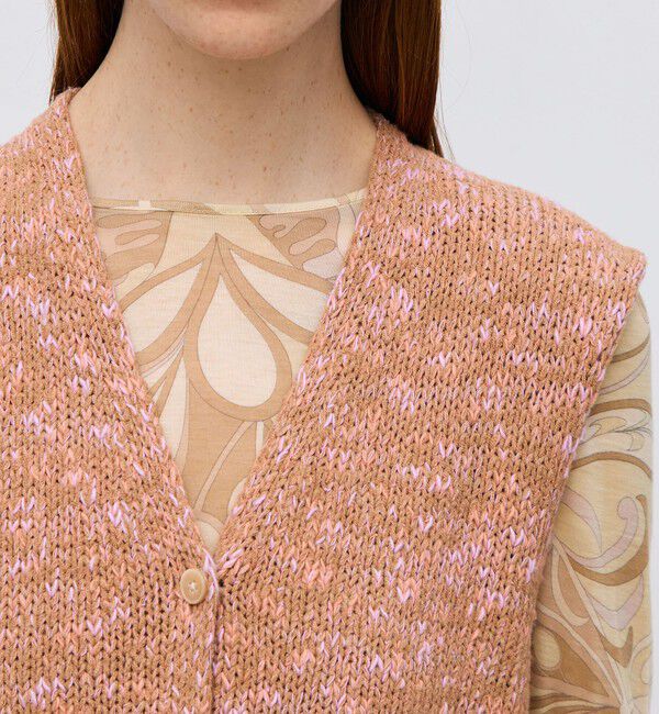 BACCA「コットンメランジェ Vネックベスト」|ニット・セーター|
