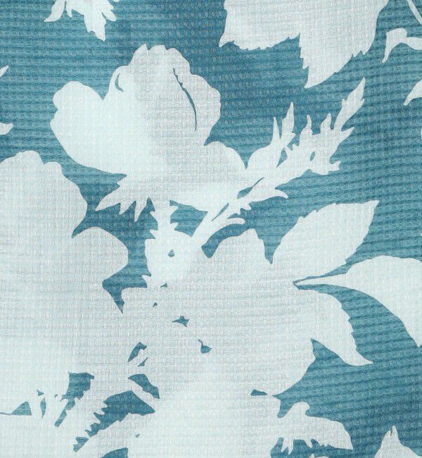 SOULEIADO「コットンリネンプリント フリルネックブラウス」|シャツ・ブラウス|