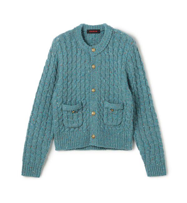 CABaN「ウールネップ ケーブルニットカーディガン」|カーディガン|