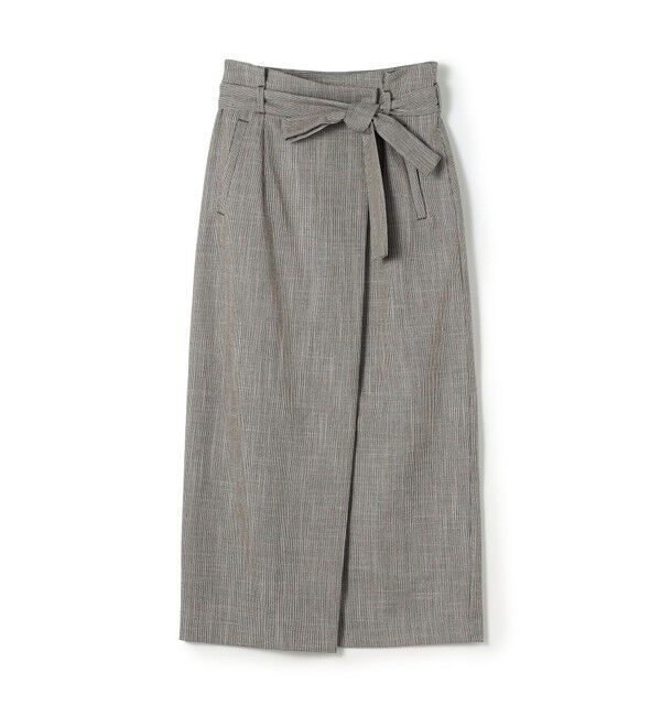 Ballsey「【WEB先行予約】ミックススラブストレッチ マキシラップスカート」|タイト|18 ブラック系