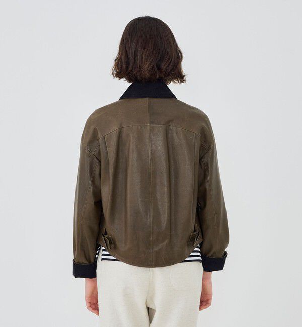GALERIE VIE「ソフトグレインシープレザー ステンカラーブルゾン」|ブルゾン・スタジャン|