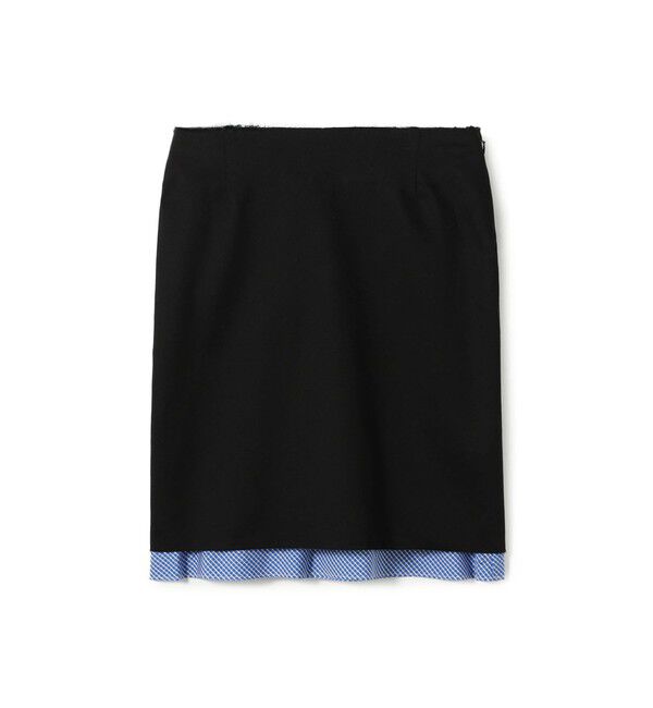 Edition「edition pourell コットンレイヤード スカート」|タイト|19 ブラック