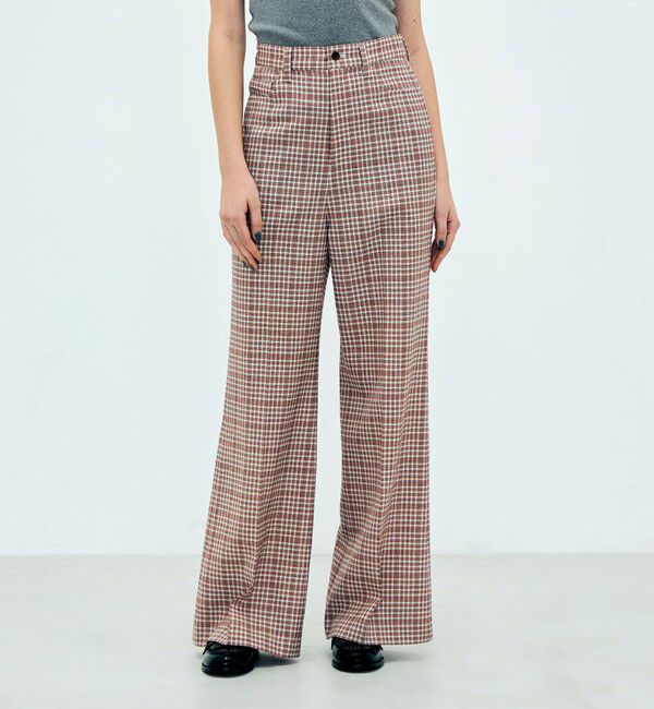 Edition「edition pourell ウールマルチチェック フレアパンツ」|その他|