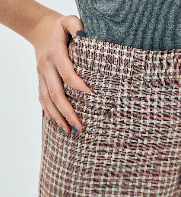 Edition「edition pourell ウールマルチチェック フレアパンツ」|その他|