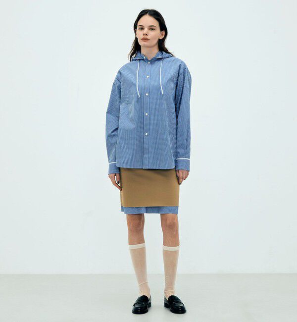 Edition「edition pourell コットンチェック フーデッドシャツ」|シャツ・ブラウス|