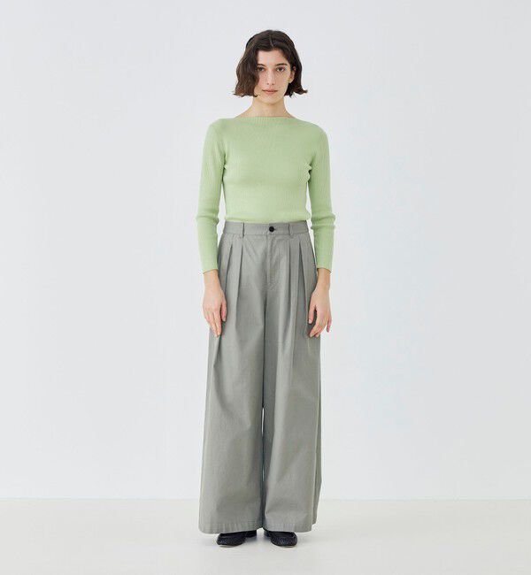 GALERIE VIE「ギザコットンリブ ボートネックプルオーバー」|ニット・セーター|