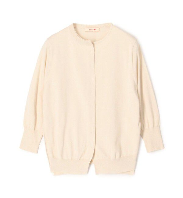 BACCA「ハイゲージコットン クルーネックカーディガン」|カーディガン|41 ライトベージュ