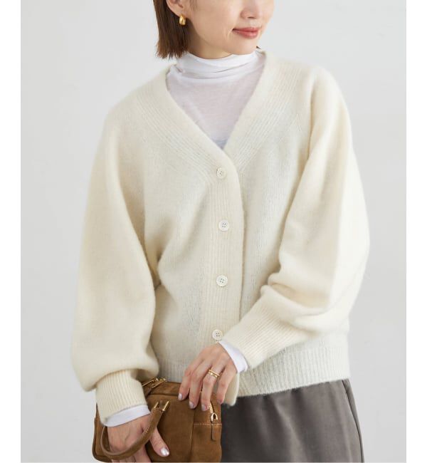 IENA「ピュア カシミヤ ドルマンVネックカーディガン」|カーディガン|ホワイト