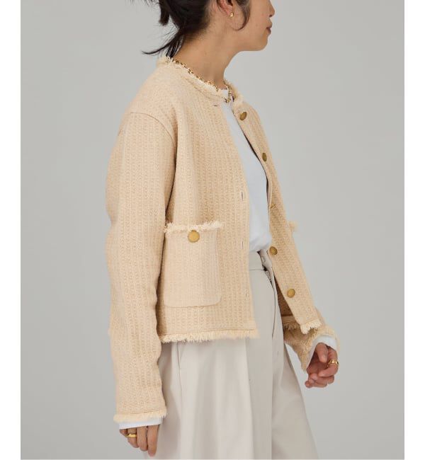 VERMEIL par iena「TWEED KNITジャケット カーディガン」|カーディガン|