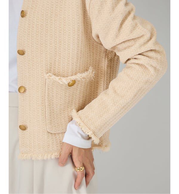 VERMEIL par iena「TWEED KNITジャケット カーディガン」|カーディガン|