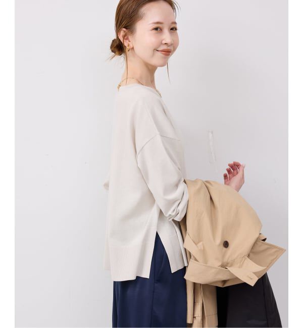 SLOBE IENA「《シリーズあり/予約》コットンキュプラプルオーバー」|ニット・セーター|