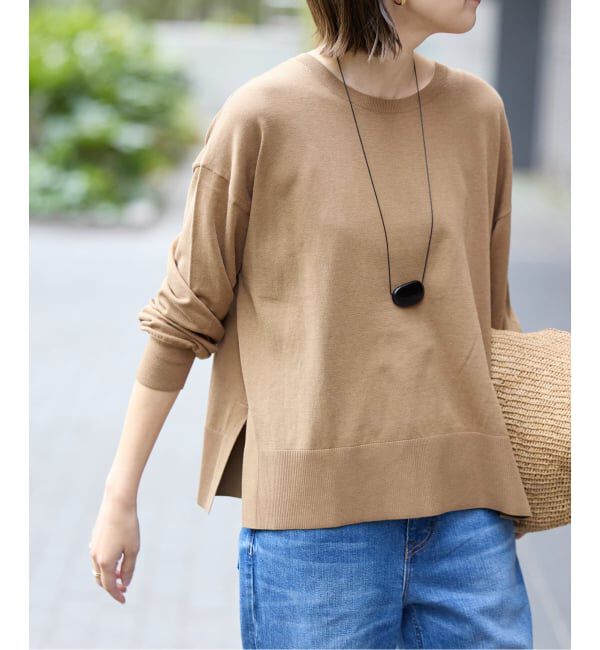 SLOBE IENA「《シリーズあり/予約》コットンキュプラプルオーバー」|ニット・セーター|