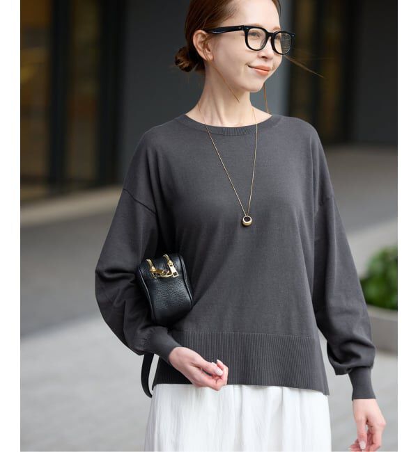 SLOBE IENA「《シリーズあり/予約》コットンキュプラプルオーバー」|ニット・セーター|