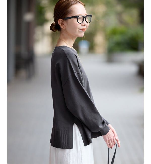SLOBE IENA「《シリーズあり/予約》コットンキュプラプルオーバー」|ニット・セーター|