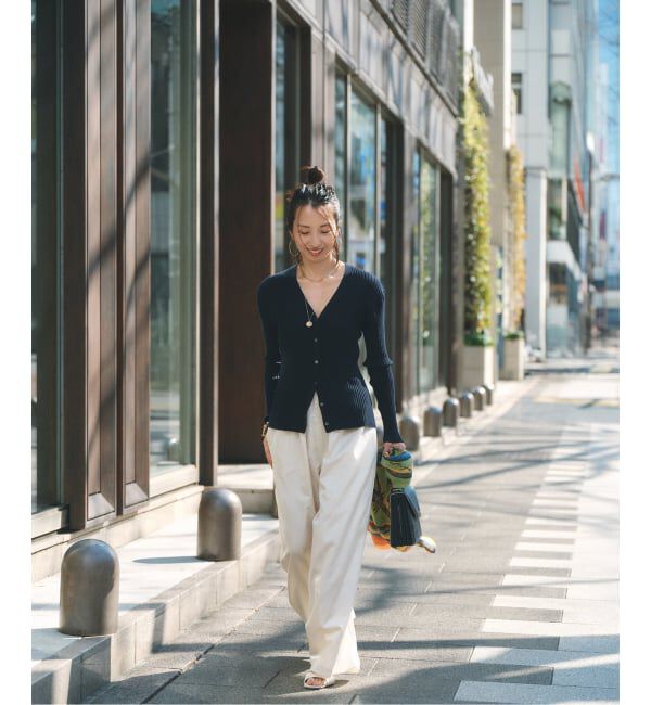 VERMEIL par iena「《追加予約》イタリア糸 RIB Vネックカーディガン」|カーディガン|