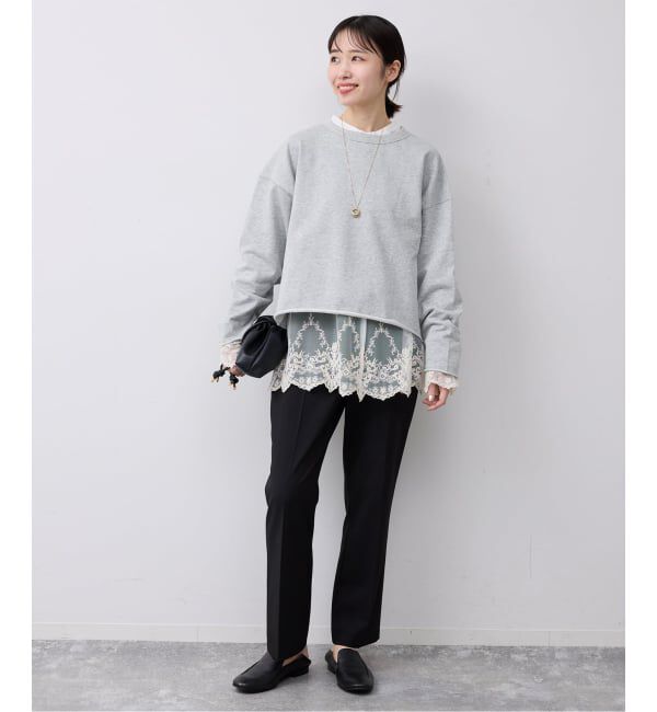 SLOBE IENA「《予約》ミニ裏毛カットオフショートプルオーバー」|Tシャツ・カットソー|