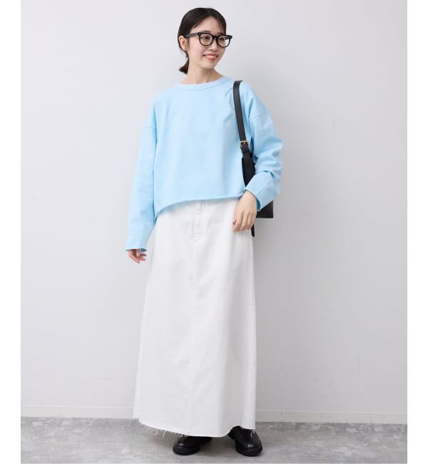 SLOBE IENA「《予約》ミニ裏毛カットオフショートプルオーバー」|Tシャツ・カットソー|