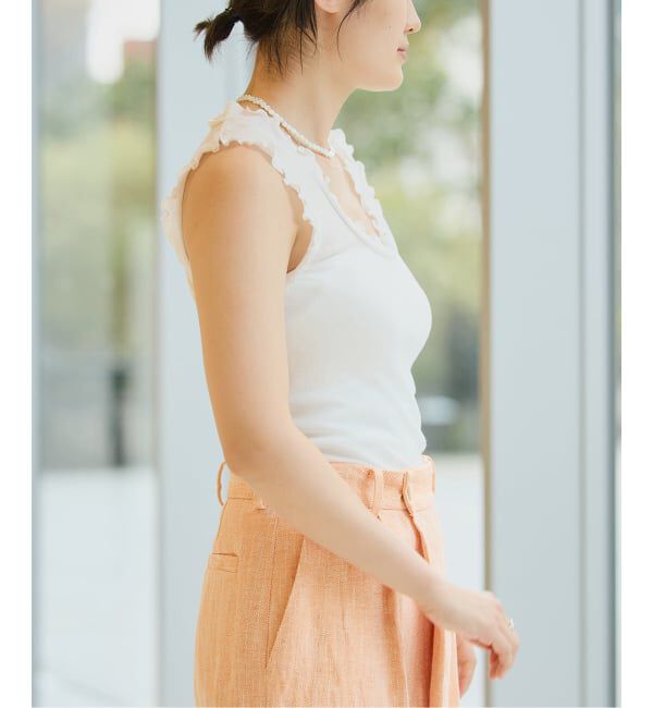 IENA LA BOUCLE「《予約》seamless basic./シームレスベーシック Flounce タンクトップ」|タンクトップ|