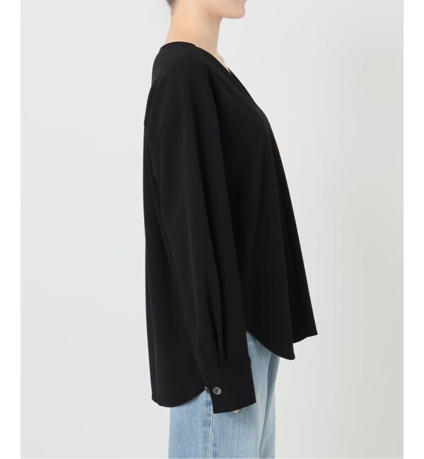 IENA「《セットアップ対応/予約》カットジョーゼットVネックプルオーバー」|シャツ・ブラウス|