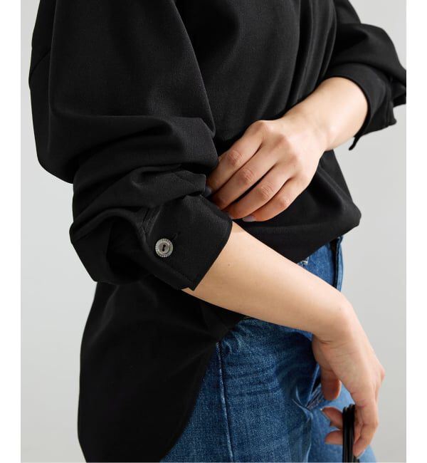 IENA「《セットアップ対応/予約》カットジョーゼットVネックプルオーバー」|シャツ・ブラウス|