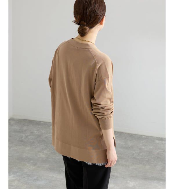 IENA「《予約》アセテートシルクVネックカーディガン」|カーディガン|