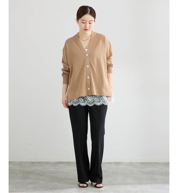 IENA「《予約》アセテートシルクVネックカーディガン」|カーディガン|