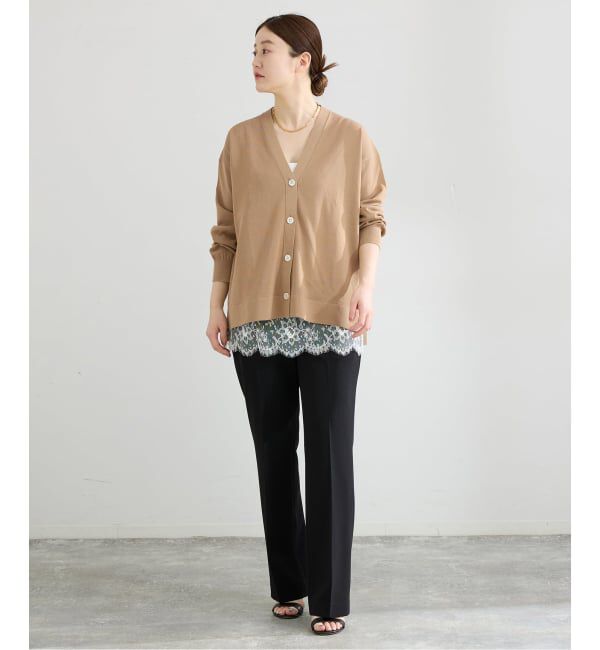 IENA「《予約》アセテートシルクVネックカーディガン」|カーディガン|
